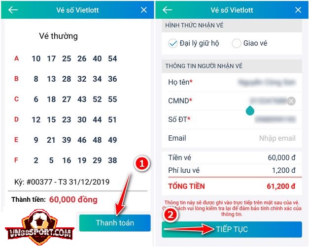 Cach dat cuoc Vietlott trên Viettel Pay hinh 6